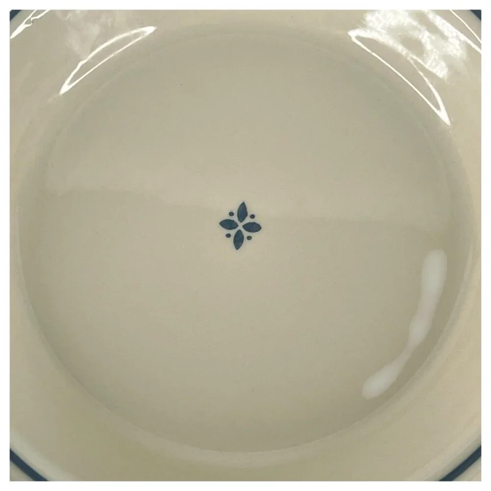 Longaberger‎ Pottery Grandma Bonnies Woven Traditions Pie Plate Classic Blue 10”